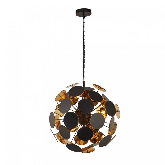DISCUS 4 Light Black Gold Ceiling Pendant