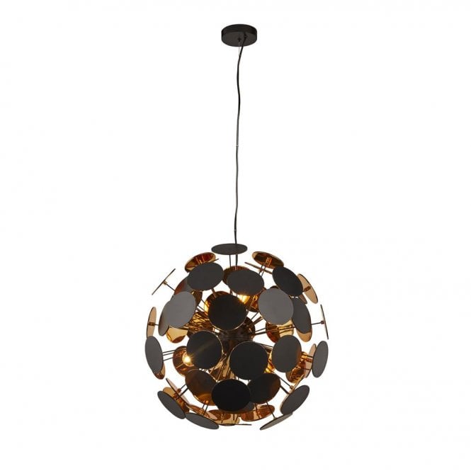 DISCUS 6 Light Black Gold Ceiling Pendant