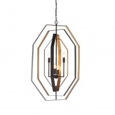 DIVERGENT Geometric Ceiling Pendant in Aged Bronze