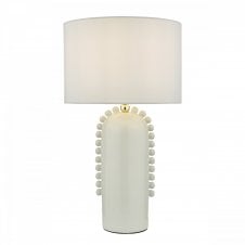 DOLCE Ceramic Table Lamp in White with White Shade