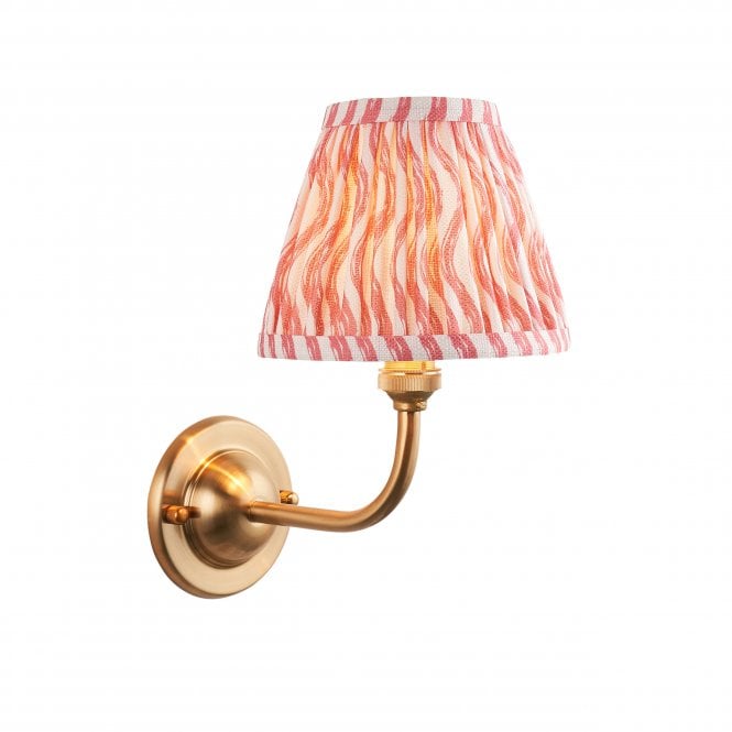 Dome Arc Wall Light with Ripple Shade in Coral Pink
