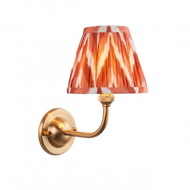 Dome Arc Wall Light with Zigzag Shade in Apricot