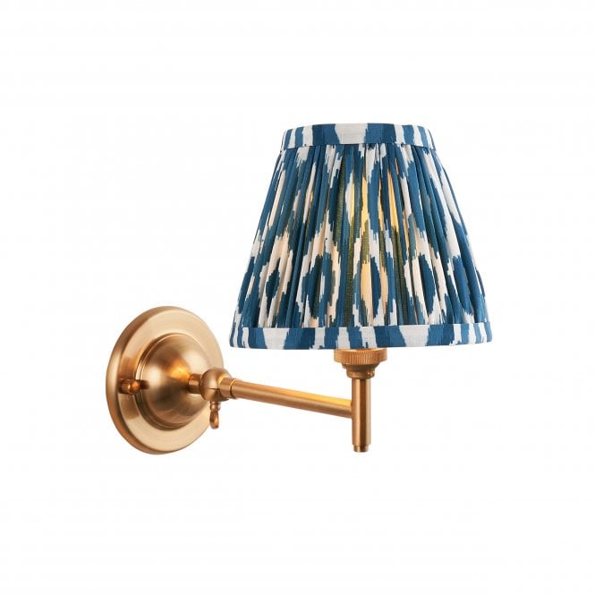 Dome Fold Wall Light with Ikat Shade in Marlin Blue