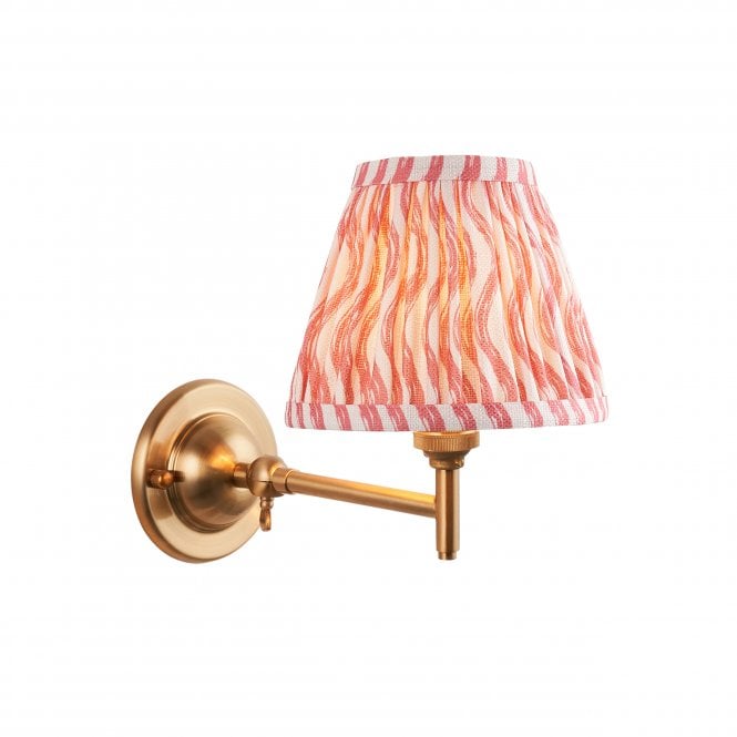 Dome Fold Wall Light with Ripple Shade in Coral Pink