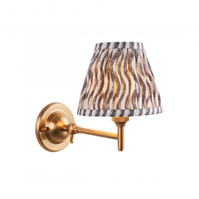 Dome Fold Wall Light with Ripple Shade in Pearl Grey