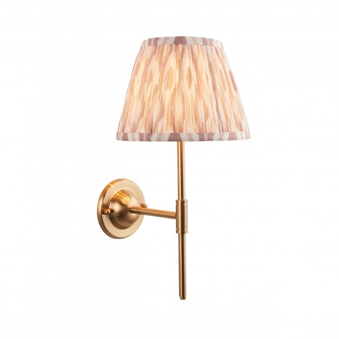 Dome T Bar Wall Light with Ikat Shade in Neutral