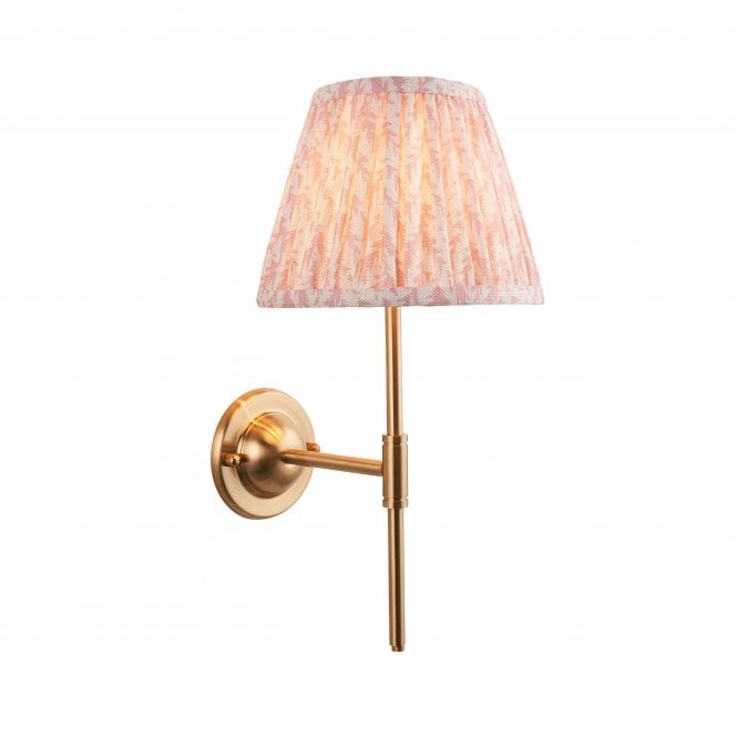 Dome T Bar Wall Light with Leaf Shade in Peach