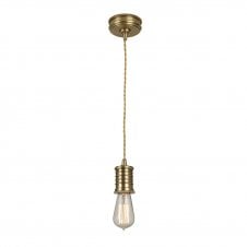 aged brass pendant suspension with braided flex