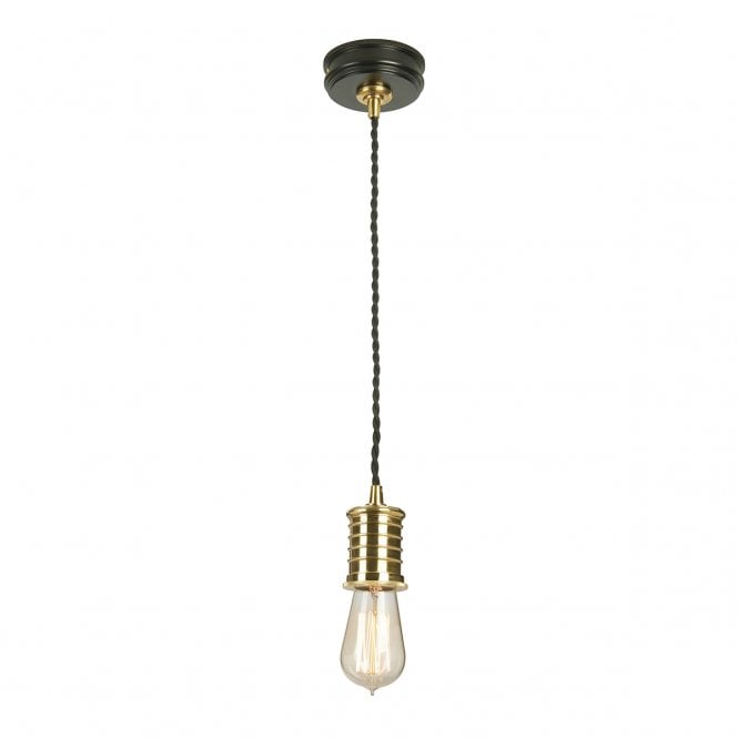 DOUILLE period style black and polished brass ceiling pendant suspension