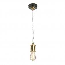 brass and black pendant suspension with braided flex