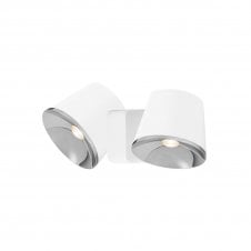DRONE matte white and chrome LED double wall light