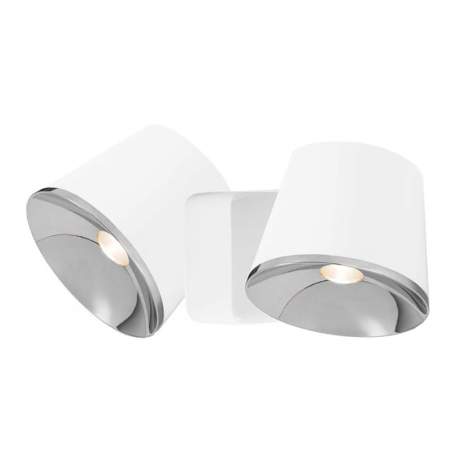 DRONE matte white and chrome LED double wall light