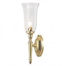 Bathroom wall light traditional polished brass