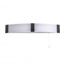 DUAL Bathroom Wall Lamp c/w Shaver Socket & Pull Switch 10W LED IP44 Black with 3 year warranty