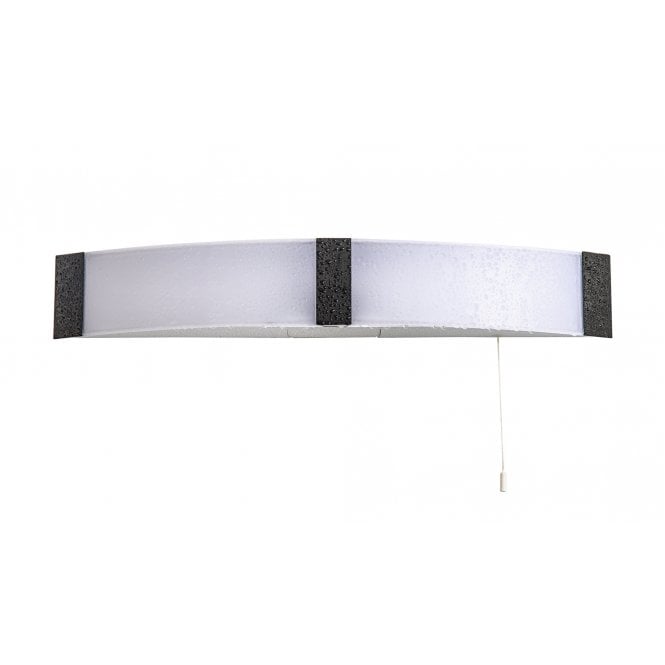 DUAL Bathroom Wall Lamp c/w Shaver Socket & Pull Switch 10W LED IP44 Black with 3 year warranty