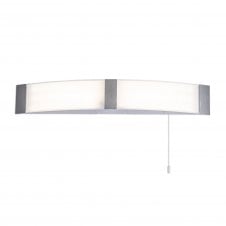 DUAL Bathroom Wall Lamp c/w Shaver Socket & Pull Switch 10W LED IP44 Polished Chrome with 3 year warranty