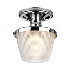 Prismatic Glass Chrome Bathroom Ceiling Light