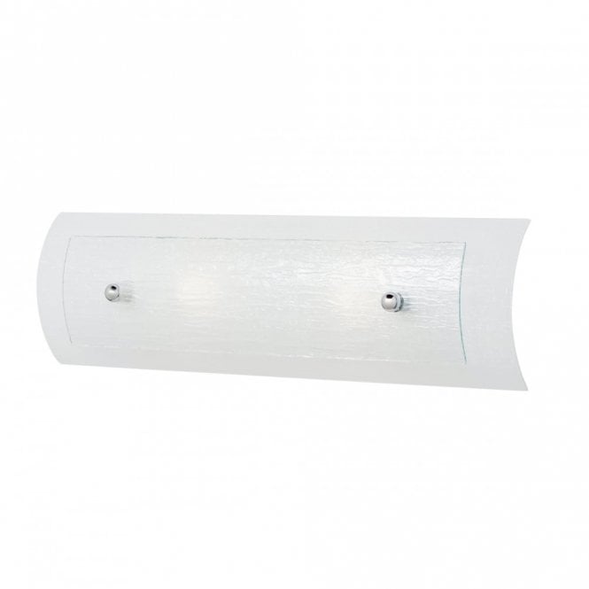 DUET two light linen glass bathroom wall light