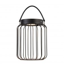DUSK Solar Powered Table Lamp | Black Cage