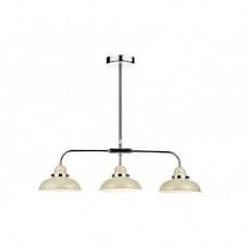 Triple Bar Suspension 3 Cream Metal Lights Lighting