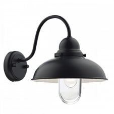 DYNAMO exterior wall light in matte black with clear glass