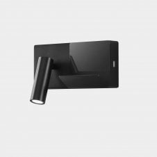E-LAMP Mini LED Wall Light in Black with USB Port and Switch