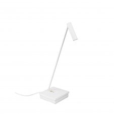 E-LAMP Table lamp in White and Polished Brass with USB Port
