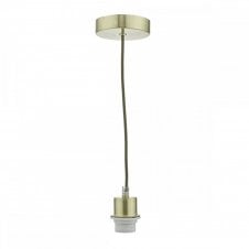 E27 Ceiling Suspension in Satin Brass With Clear Cable