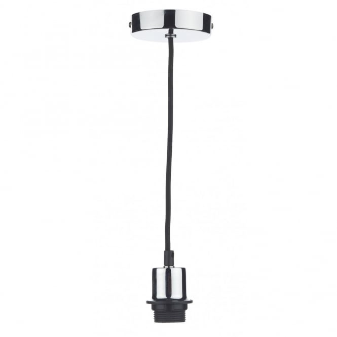 E27 Suspension in Polished Chrome with Black Cable