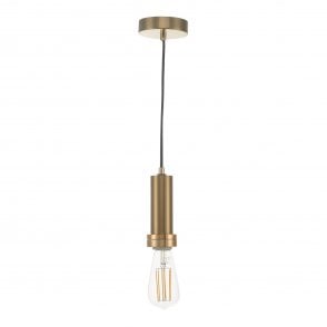 E27 Suspension in Satin Bronze with Black Cable