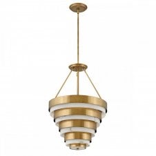 ECHELON 4 Light Multi-Tier Ceiling Pendant in Brass with Marble Effect