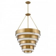 ECHELON 8 Light Multi-Tier Ceiling Pendant in Brass with Marbled Effect