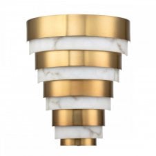 ECHELON LED Multi-Tiered Wall Light in Brass with Marble Effect