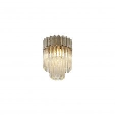 ECHELONS 3 Light Round Flush Ceiling Light in Polished Nickel and Crystal