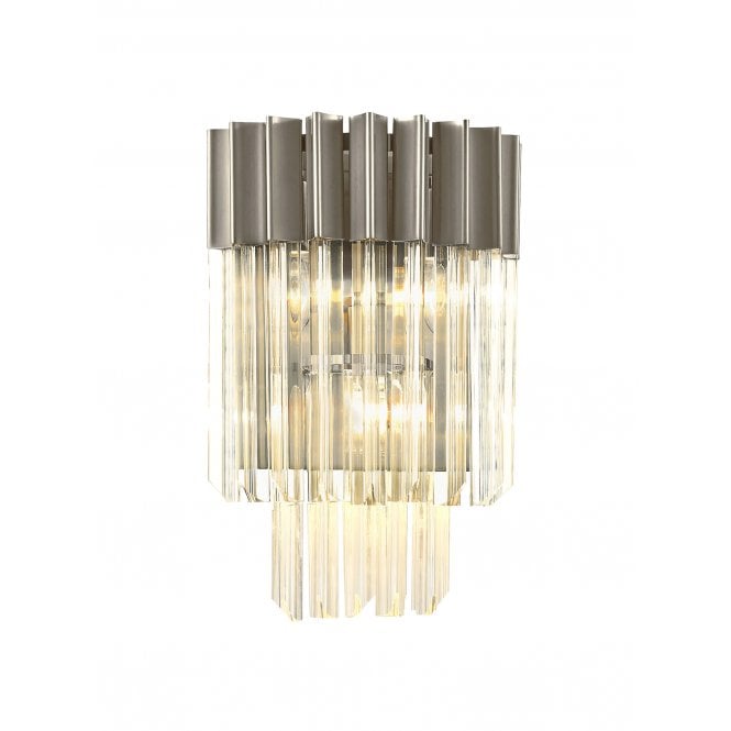 ECHELONS 3 Light Wall Lamp in Polished Nickel with Crystal