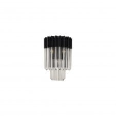 Echelons 3 Light Wall Light in Matt Black and Clear Sculpted Glass