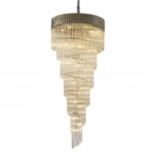 ECHELONS 31 Light Spiral Ceiling Pendant in Nickel with Crystal