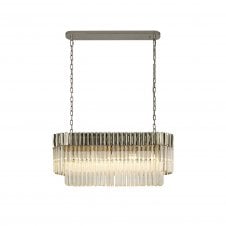ECHELONS 5 Light Rectangle Ceiling Pendant in Nickel with Crystal