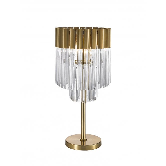 ECHELONS Brass and Glass Tiered Table Lamp