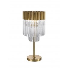 Deco tiered table lamp in crystal and brass 