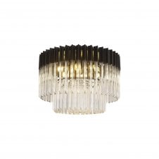 Echelons Ceiling Light | Matt Black and Clear Glass