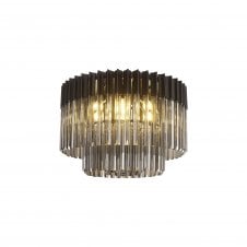 Echelons Ceiling Light | Matt Black and Smoke Glass