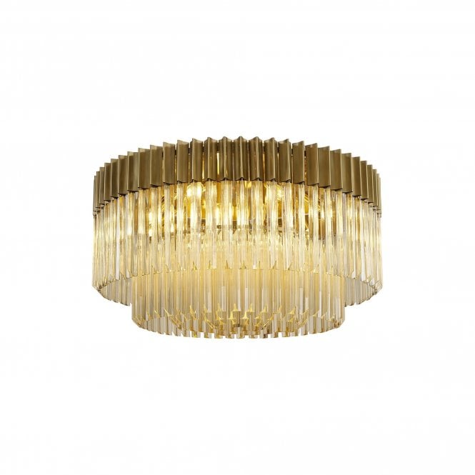 ECHELONS Ceiling Round 12 Light E14 | Brass Cognac Glass | Handcrafted