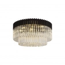 ECHELONS Ceiling Round 12 Light E14 | Matt Black Clear Glass| Handcrafted