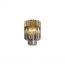 ECHELONS Ceiling Round 3 Light E14 | Brass and Smoke Sculpted Glass | Handcrafted