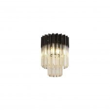 ECHELONS Ceiling Round 3 Light E14 | Matt Black and Cognac Sculpted Glass | Handcrafted