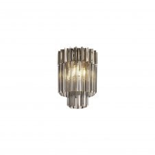 ECHELONS Ceiling Round 3 Light E14 | Polished Nickel and Smoke Sculpted Glass | Handcrafted