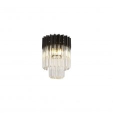 ECHELONS Ceiling Round 3 Light | Matt Black and Clear Sculpted Glass | Handcrafted