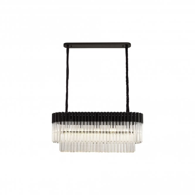 ECHELONS Pendant Rectangle 5 Light | Matt Black/Clear Glass | Handcrafted