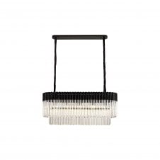 ECHELONS Pendant Rectangle 5 Light | Matt Black/Clear Glass | Handcrafted